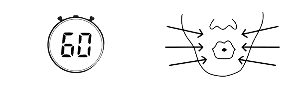 Continue sucking in to form a vacuum for another 60 seconds. This will help with a secure custom fit and allows the NCore® (internal inlay) to harden.