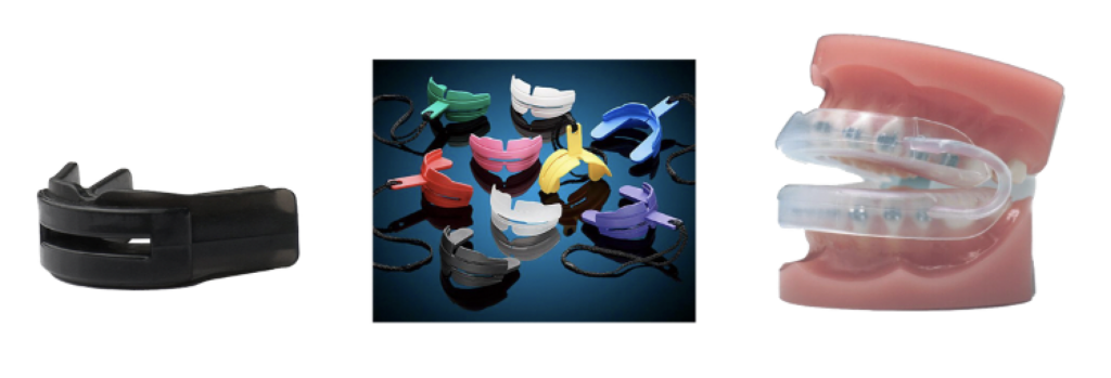 3 options of stock mouthguards